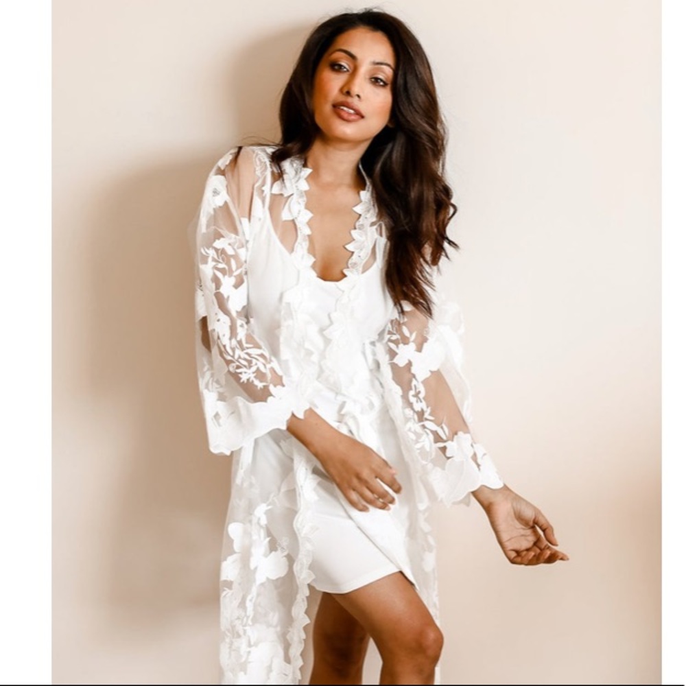 Bridal white robe, tank dress, and wifey sash!